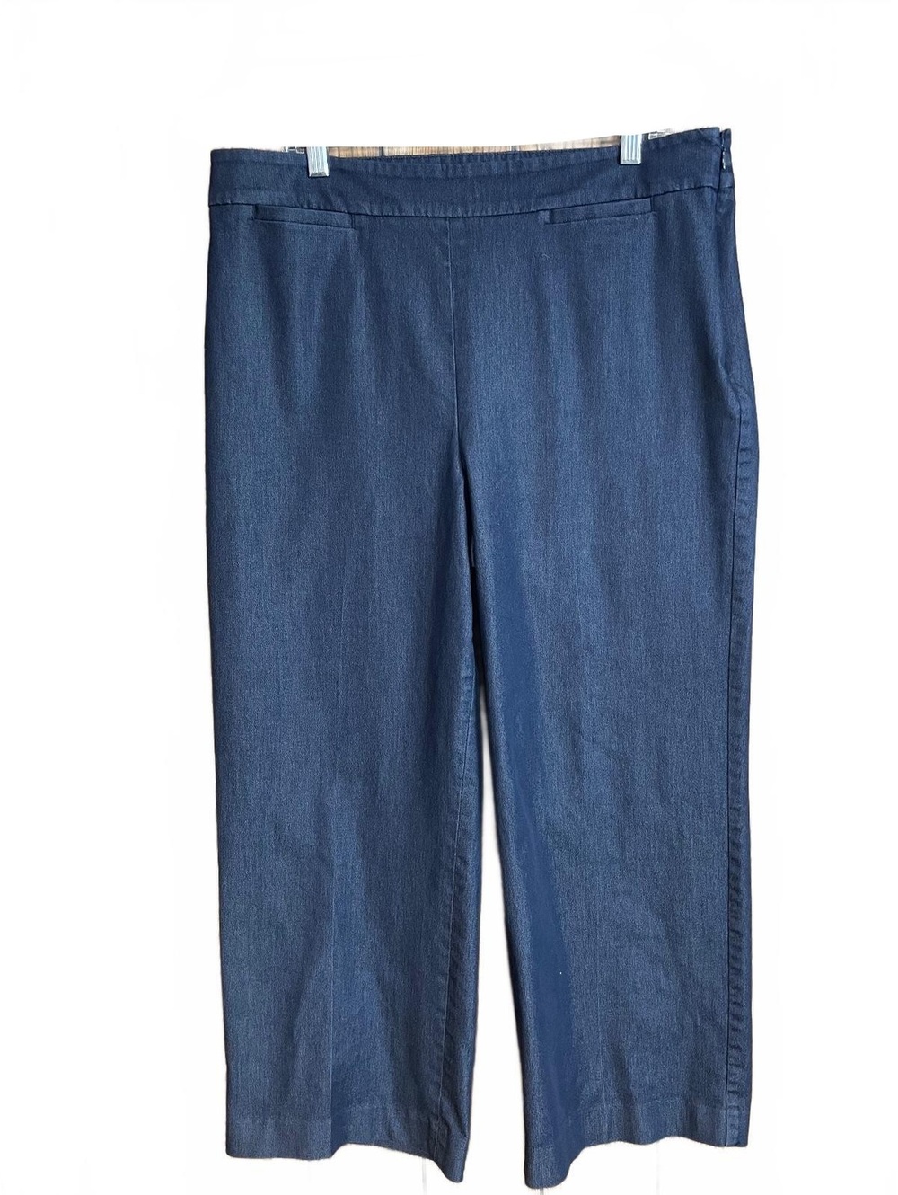 Talbots dark blue denim cropped pants 16